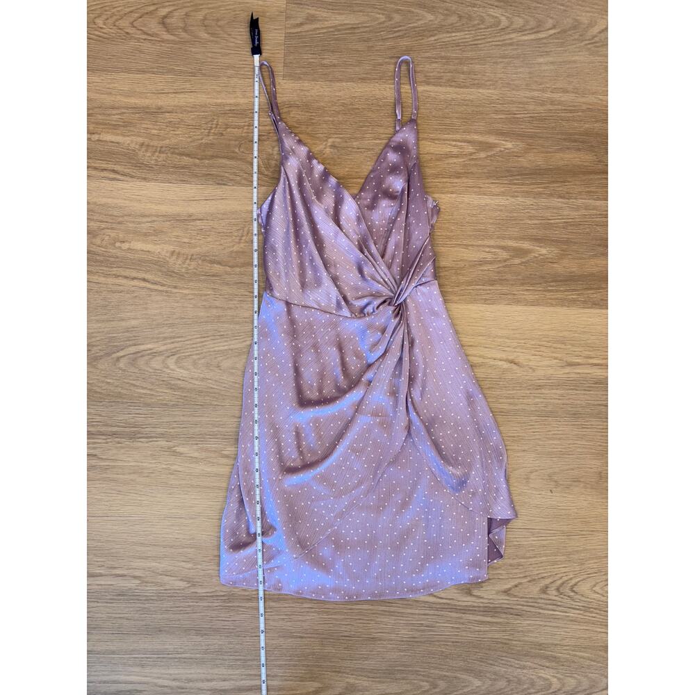 Lulu's Womens Missy Lavender Purple Polka Dot Satin Knotted Front Mini D… - Picture 4 of 7
